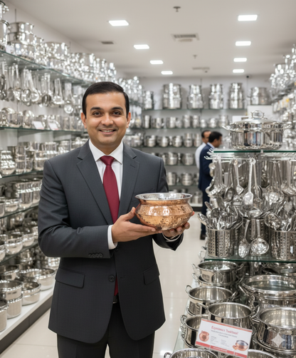 Traditional Copper Cookware Sipri or Pot with Tin Coating