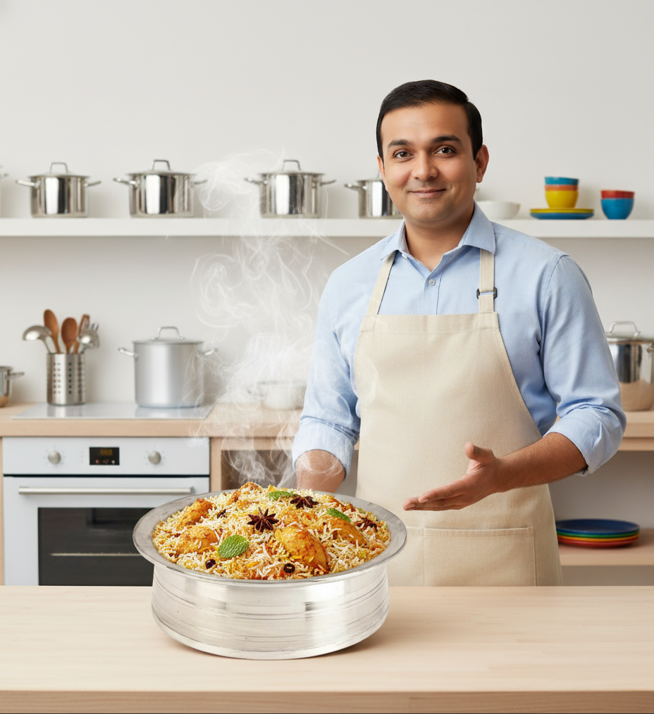 Heavy-Duty Aluminium Biryani Handi (All Sizes)