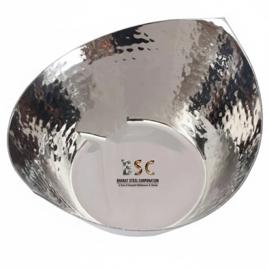 Hammered Stainless Steel Designer Serving Bowl, 500 ML, 5.5"