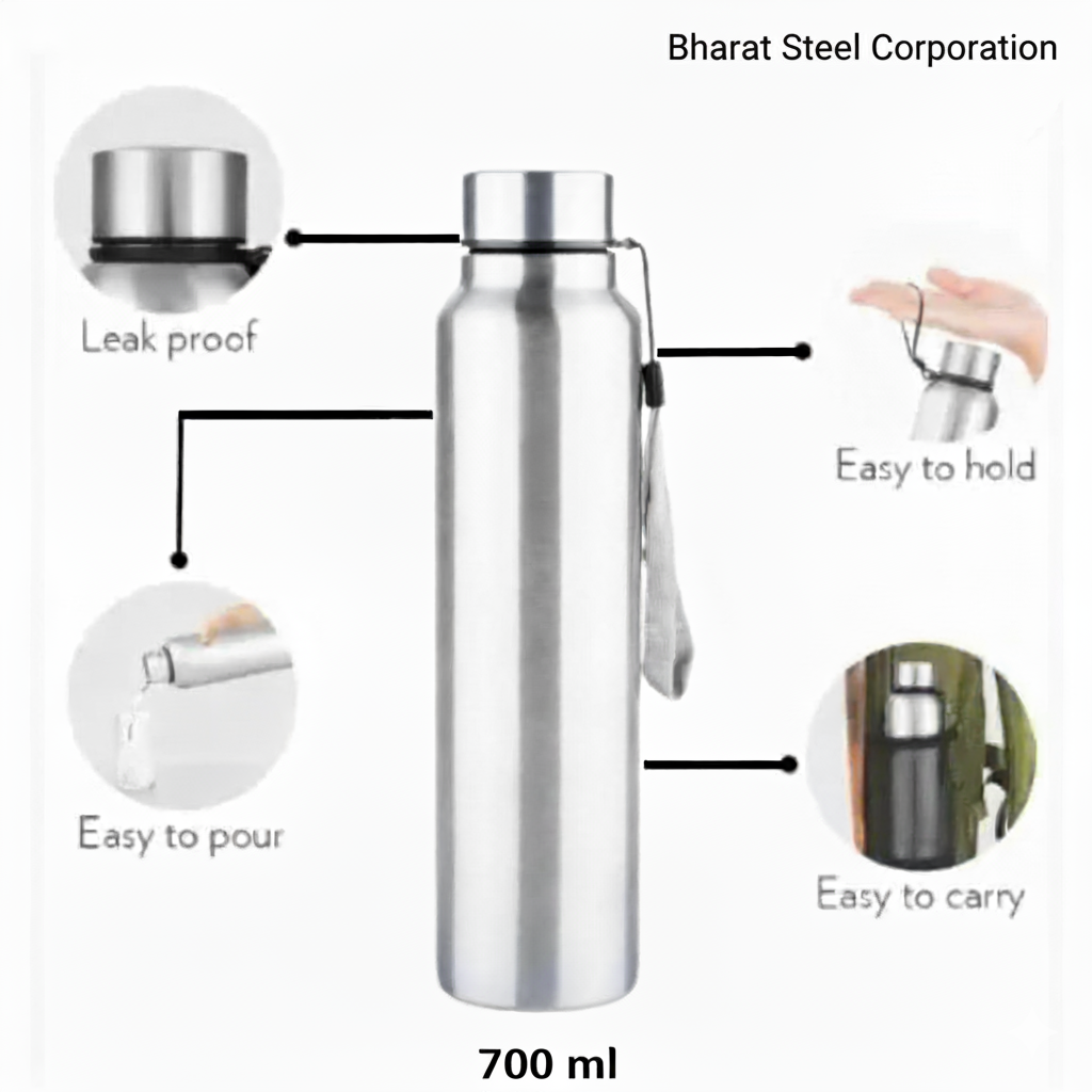Steel Bottle Straight-Rassi (Non-Insulated)