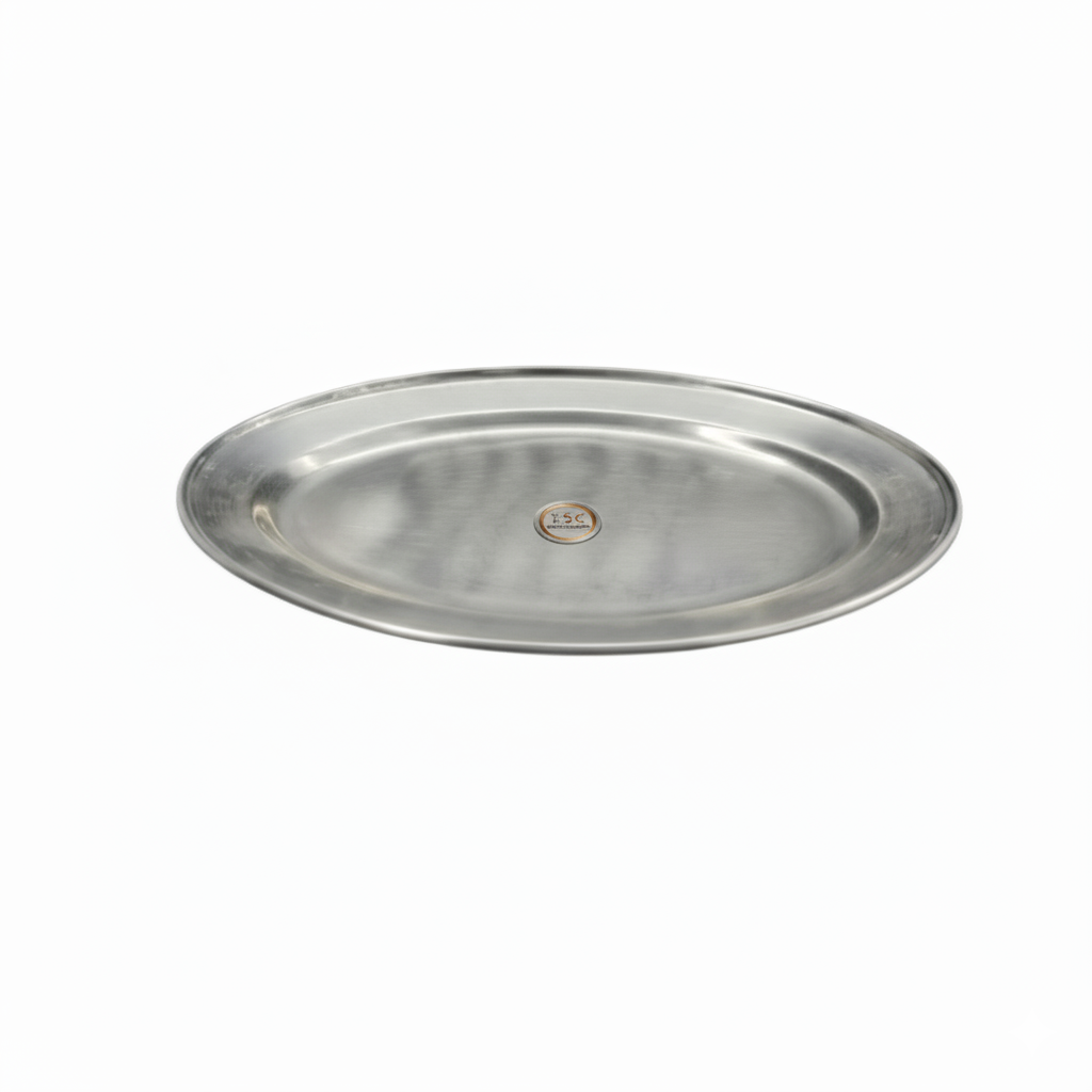 Stainless Steel Matte Finish Oval Platter