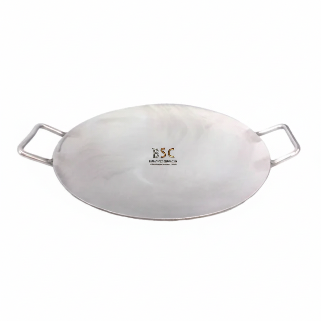 Stainless Steel Round Tikki Tawa Platter,3 MM Thick, (All Sizes)