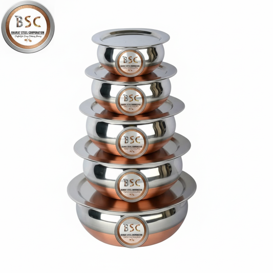Copper Bottom Stainless Steel Handi Cookware Set with Lids