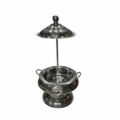 Hammered Stainless Steel Lift-Top Chafing Dish with Hanger