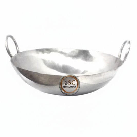 Stainless Steel Deep Kadai Wok, 18", Commercial Cookware, 3 MM, 10 Litre's