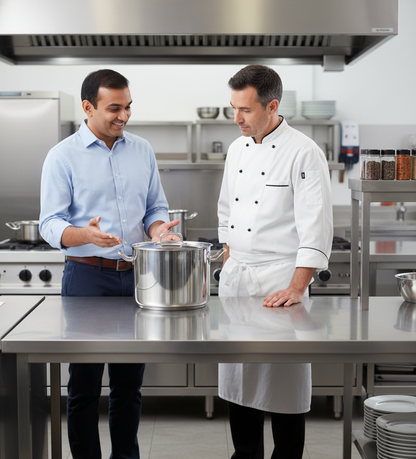 Commercial Stainless Steel Quarter Height Stock Pot Premium Cookware