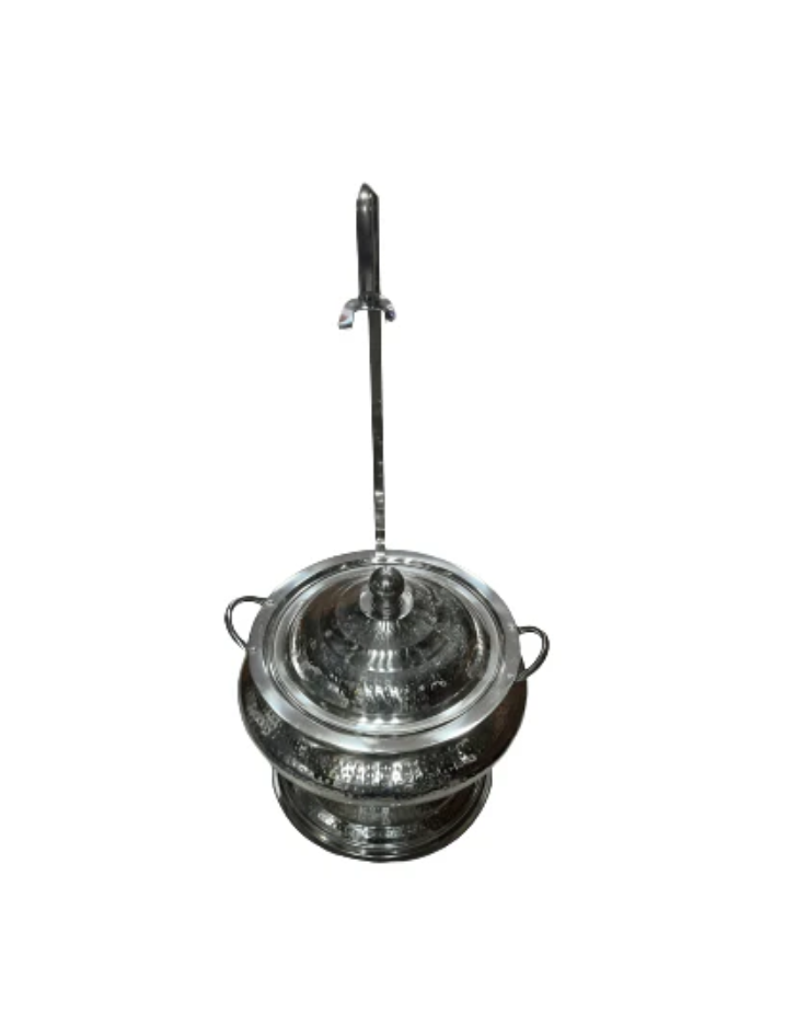 Hammered Stainless Steel Lift-Top Chafing Dish with Hanger