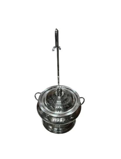 Hammered Stainless Steel Lift-Top Chafing Dish with Hanger