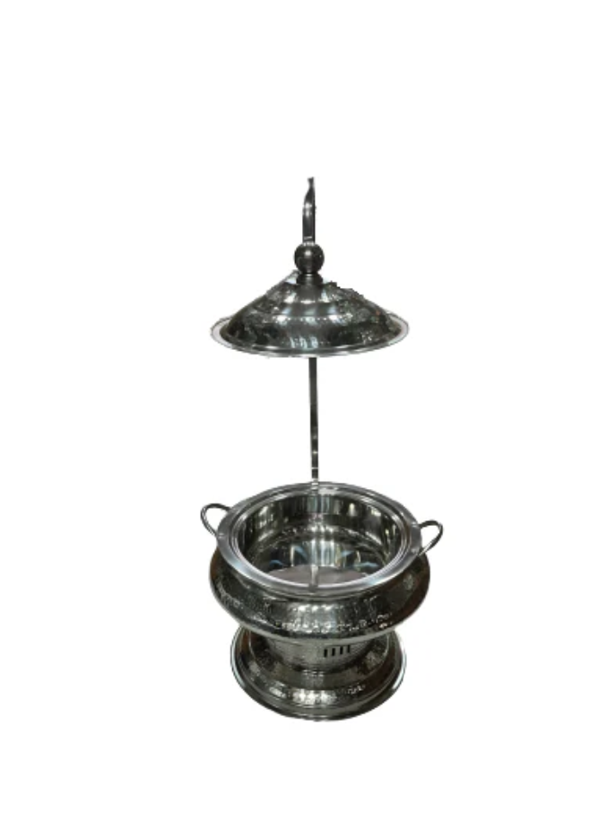 Hammered Stainless Steel Lift-Top Chafing Dish with Hanger