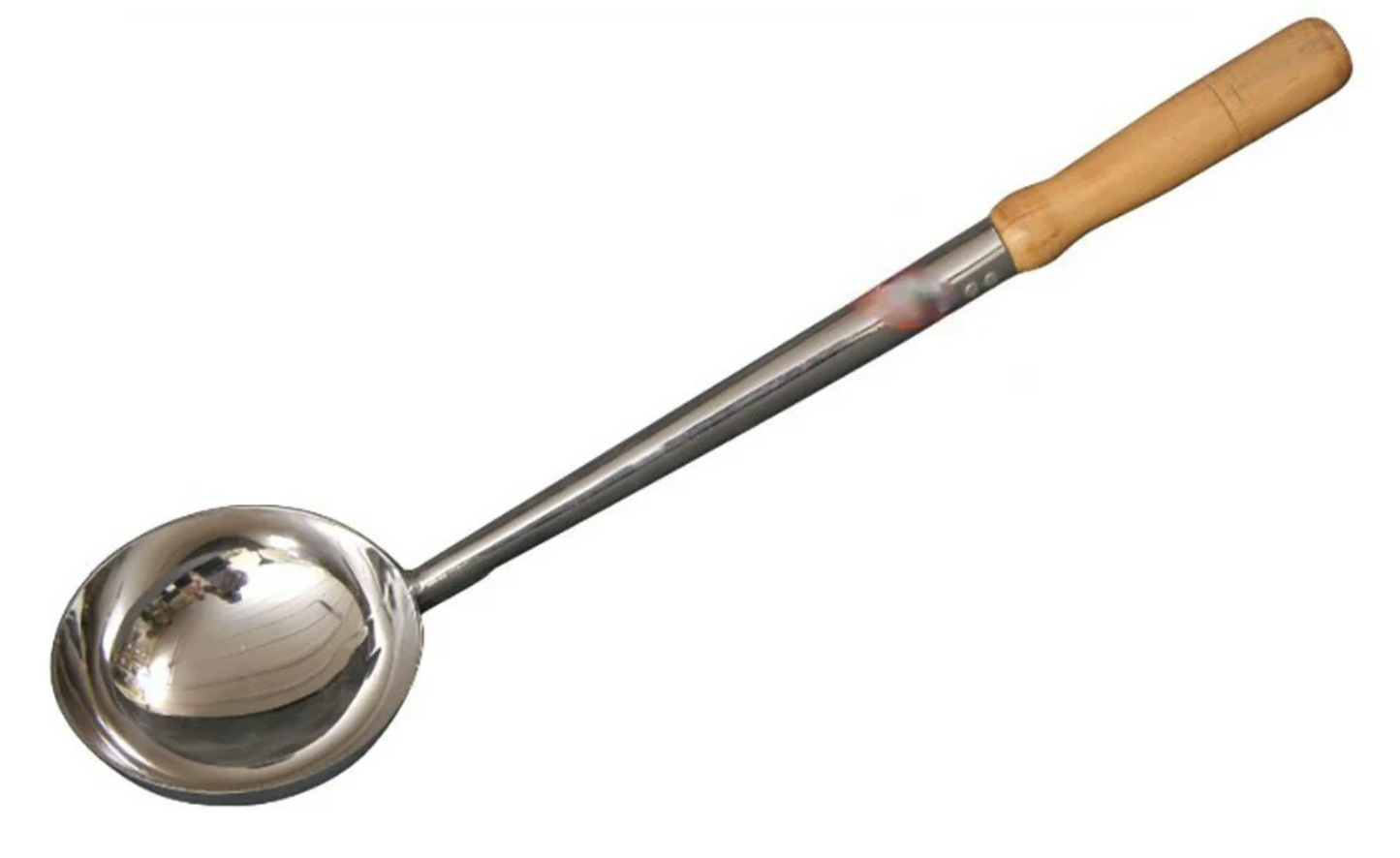 Commercial Stainless Steel Deep Round Ladle Server with Wooden Handle