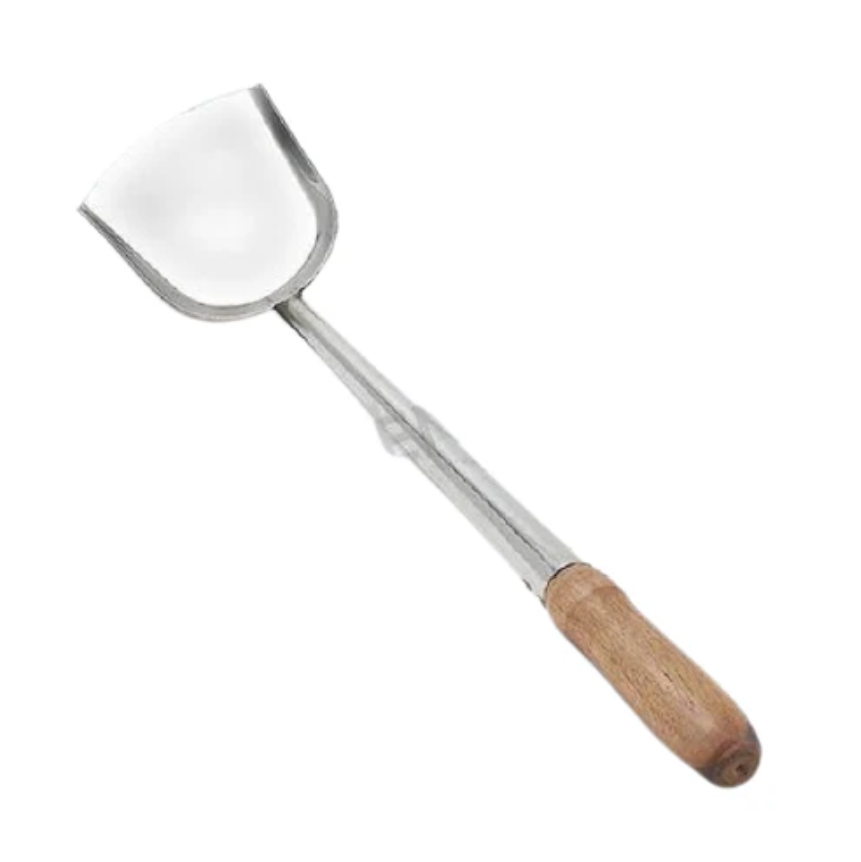 Stainless Steel Chinese Spatula with Wooden Handle, 19.5"
