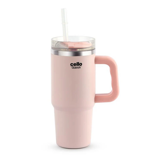 Cello Quench 600 Insulated Travel Tumbler with Handle, Lid & Straw