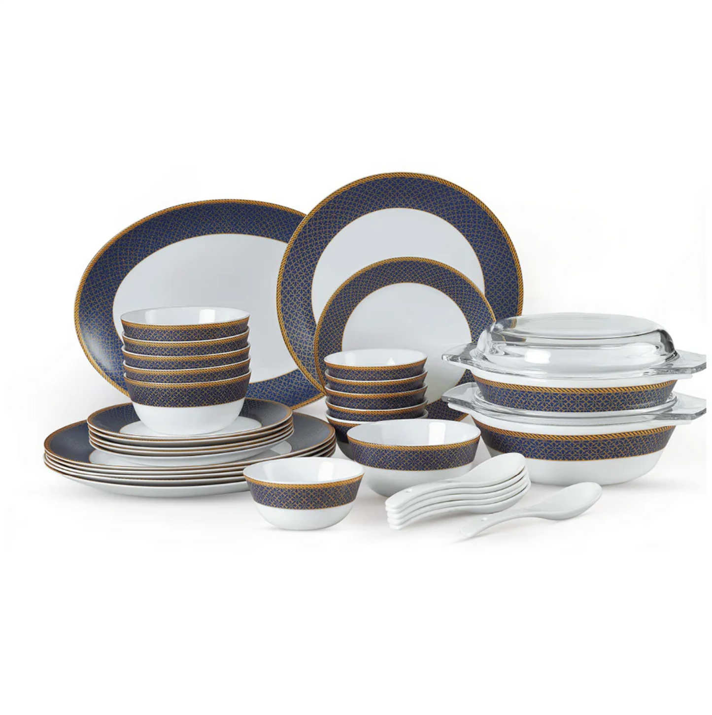 Cello Solitaire Opalware Dinner Set, Sapphire