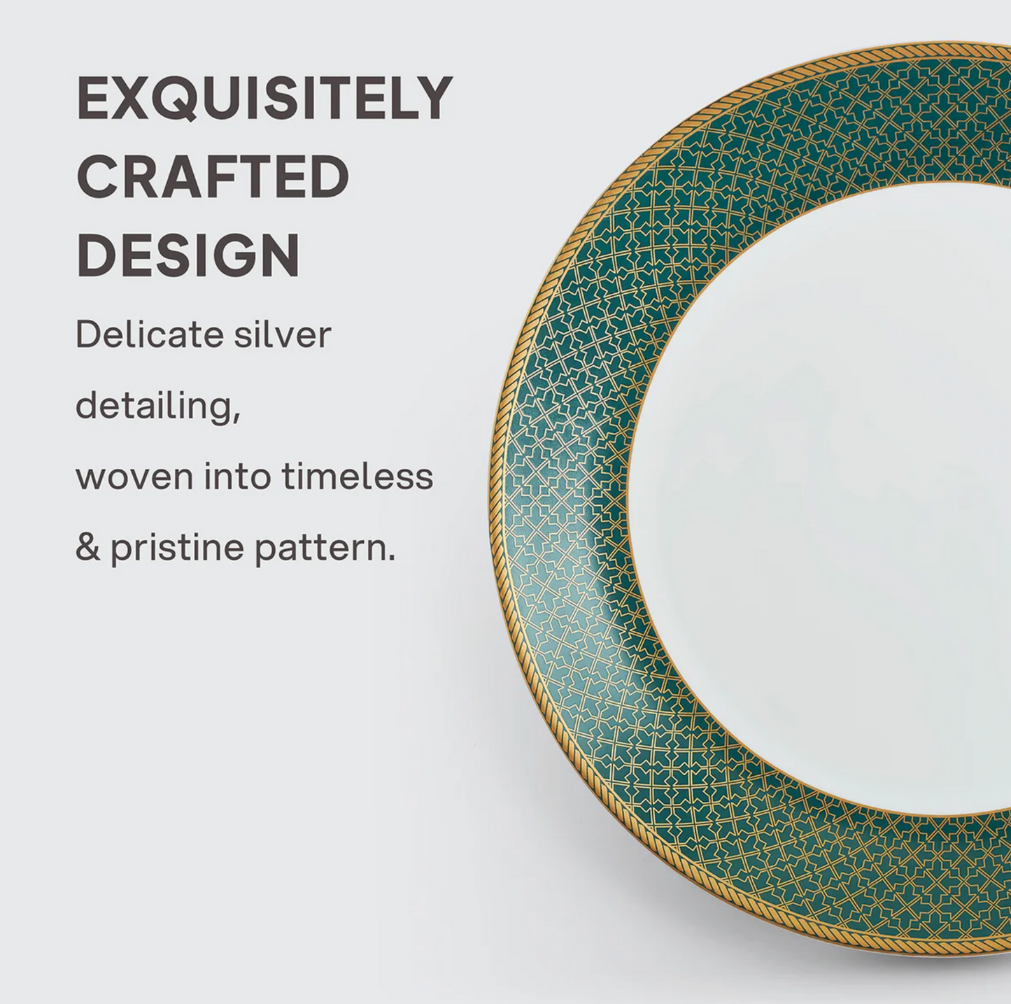 Cello Solitaire Opalware Dinner Set, Emerald