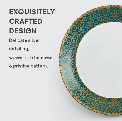 Cello Solitaire Opalware Dinner Set, Emerald