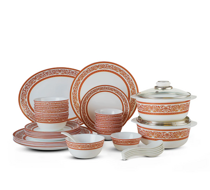 Cello Solitaire Opalware Dinner Set, Rosso
