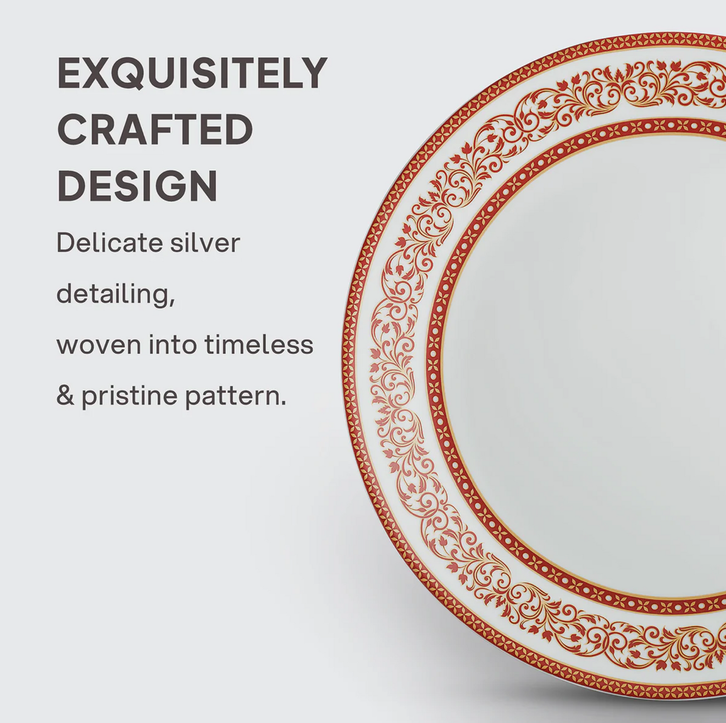 Cello Solitaire Opalware Dinner Set, Rosso