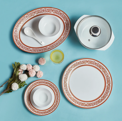 Cello Solitaire Opalware Dinner Set, Rosso