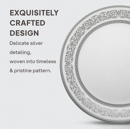 Cello Solitaire Opalware Dinner Set, Argento