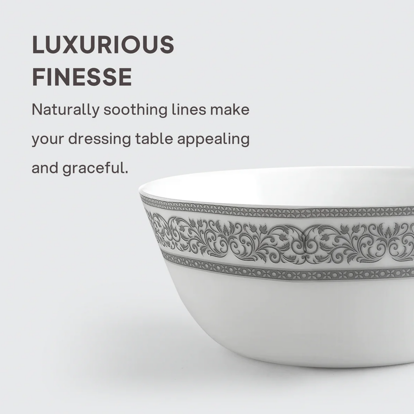 Cello Solitaire Opalware Dinner Set, Argento