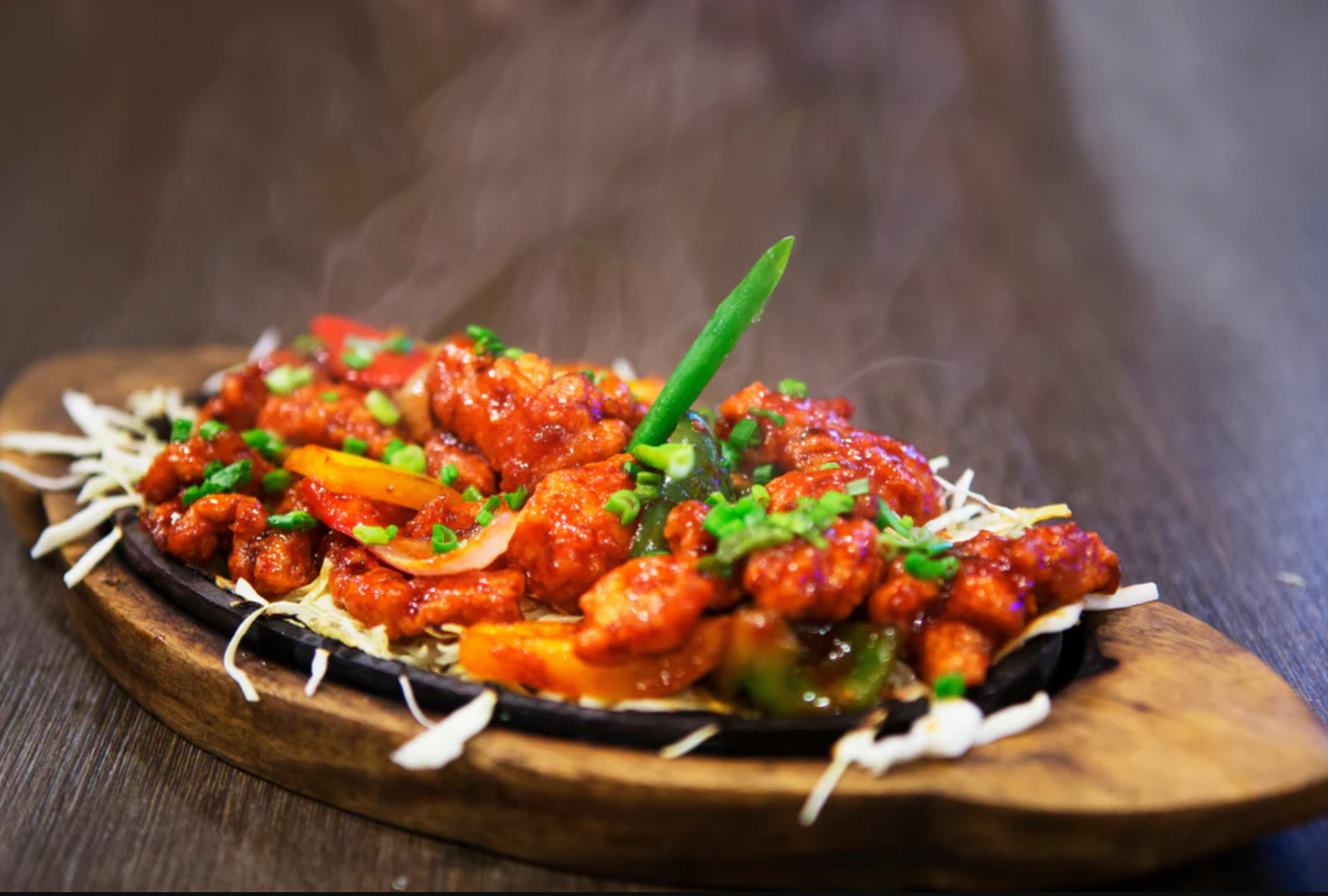 Heavy Duty Cast Iron Oval Sizzler with Wooden Base, 13" x 7", Woodenware