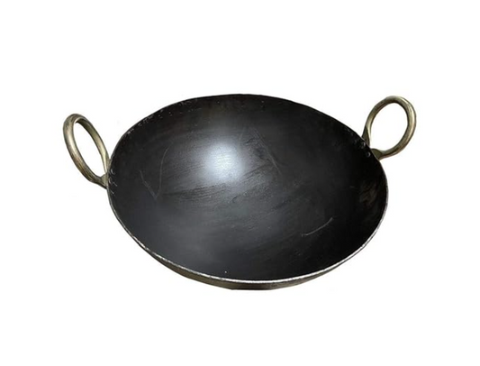 Commercial Iron Kadai with Riveted Handles (All Sizes)