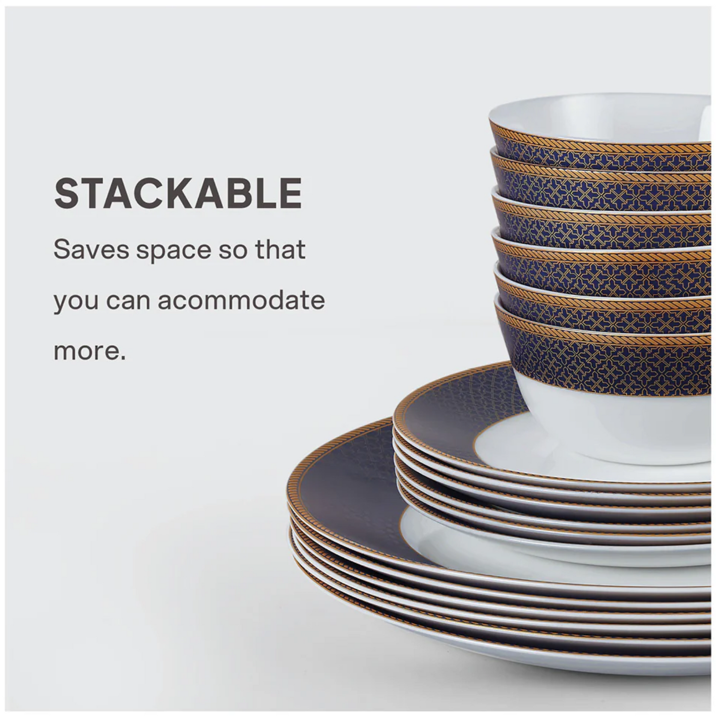 Cello Solitaire Opalware Dinner Set, Sapphire