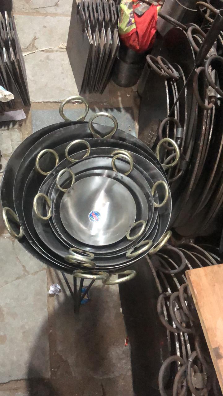 Commercial Iron Kadai with Riveted Handles (All Sizes)